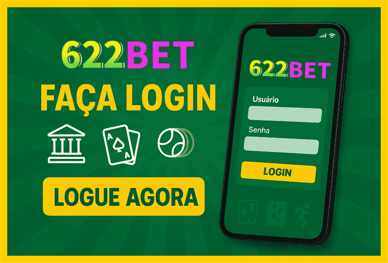 Imagem destacando login seguro na 622BET para novos usuários